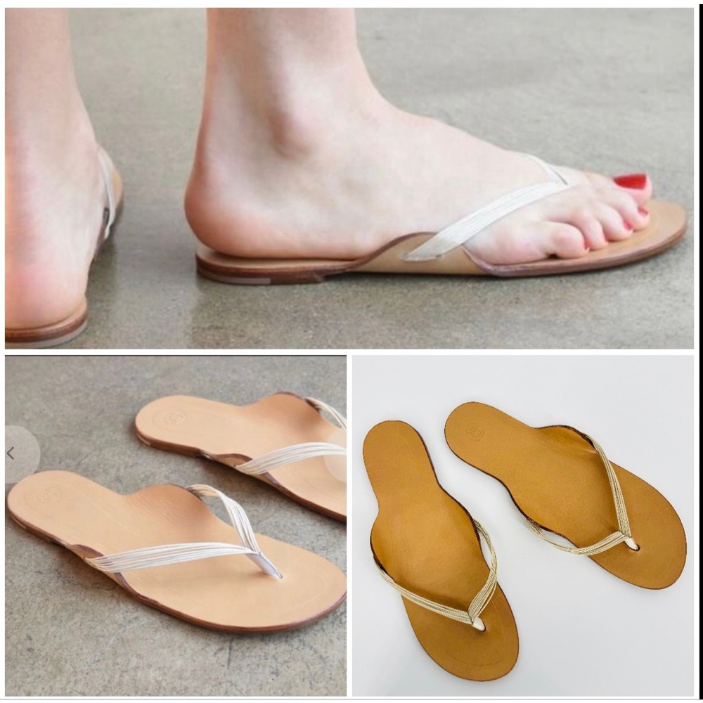 The Row Casablanca Sandals Size 41 10.5 Italian Leather Beige Moon